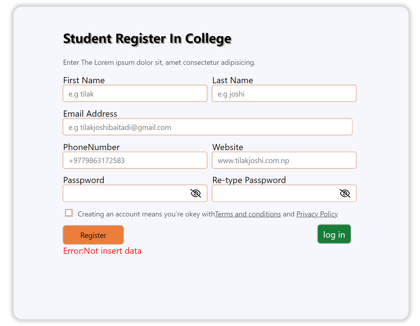 Register & Login